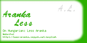 aranka less business card